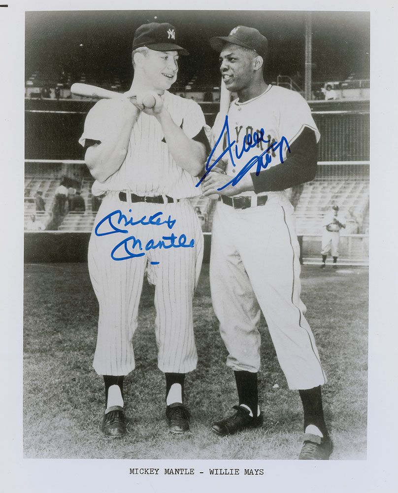 Lot #970 Mickey Mantle and Willie Mays