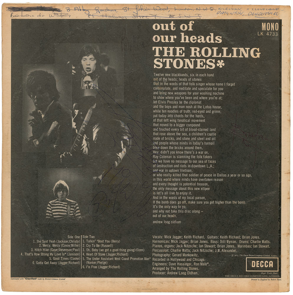 Lot #7103 Rolling Stones Signed Album