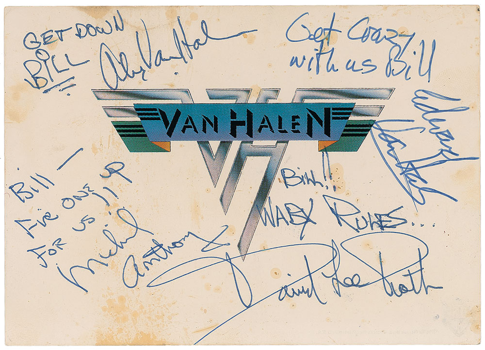 Lot #7312 Van Halen Signed Postcard