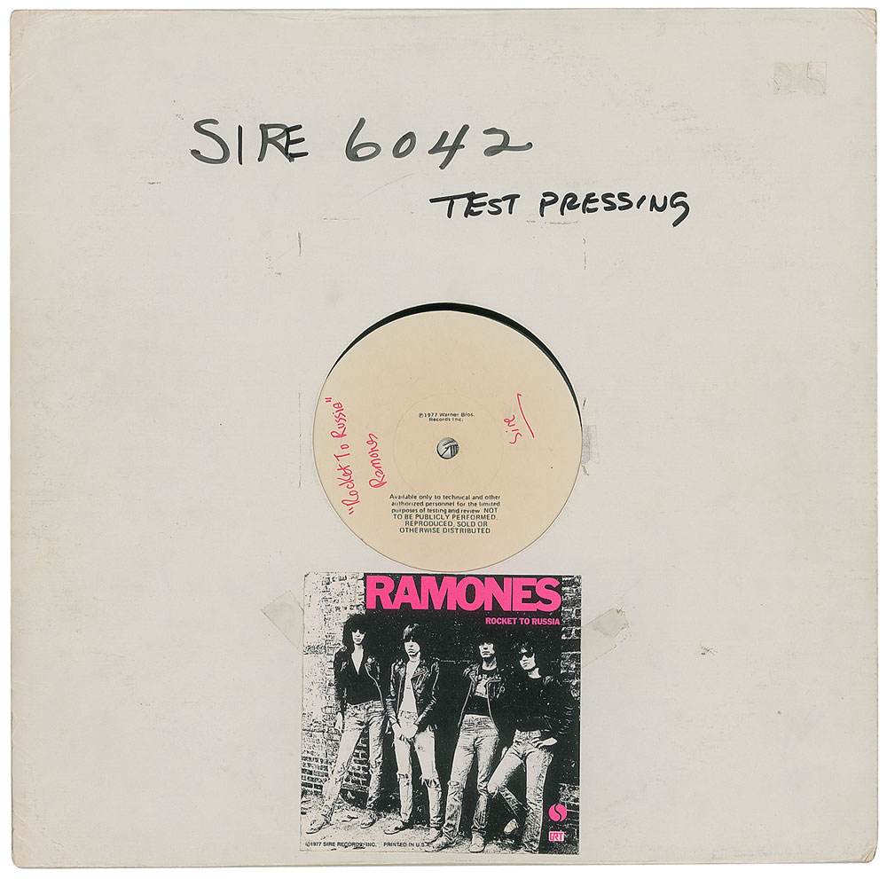 Lot #7456 The Ramones Rocket to Russia Test