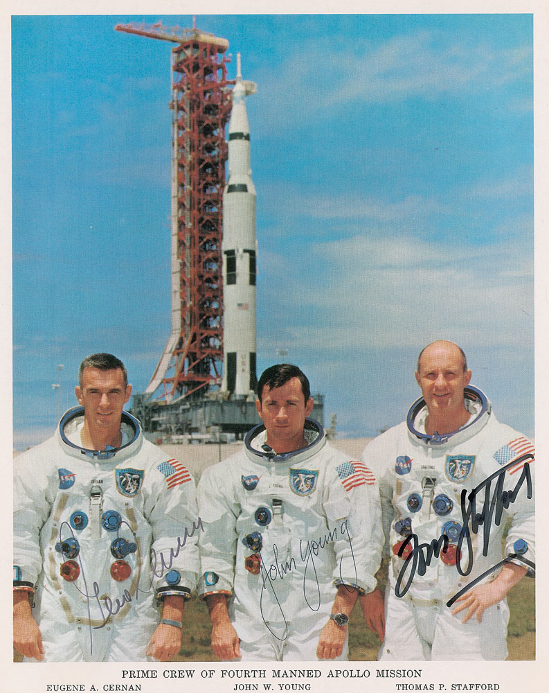Lot #9263 Apollo 10 Signed Photograph
