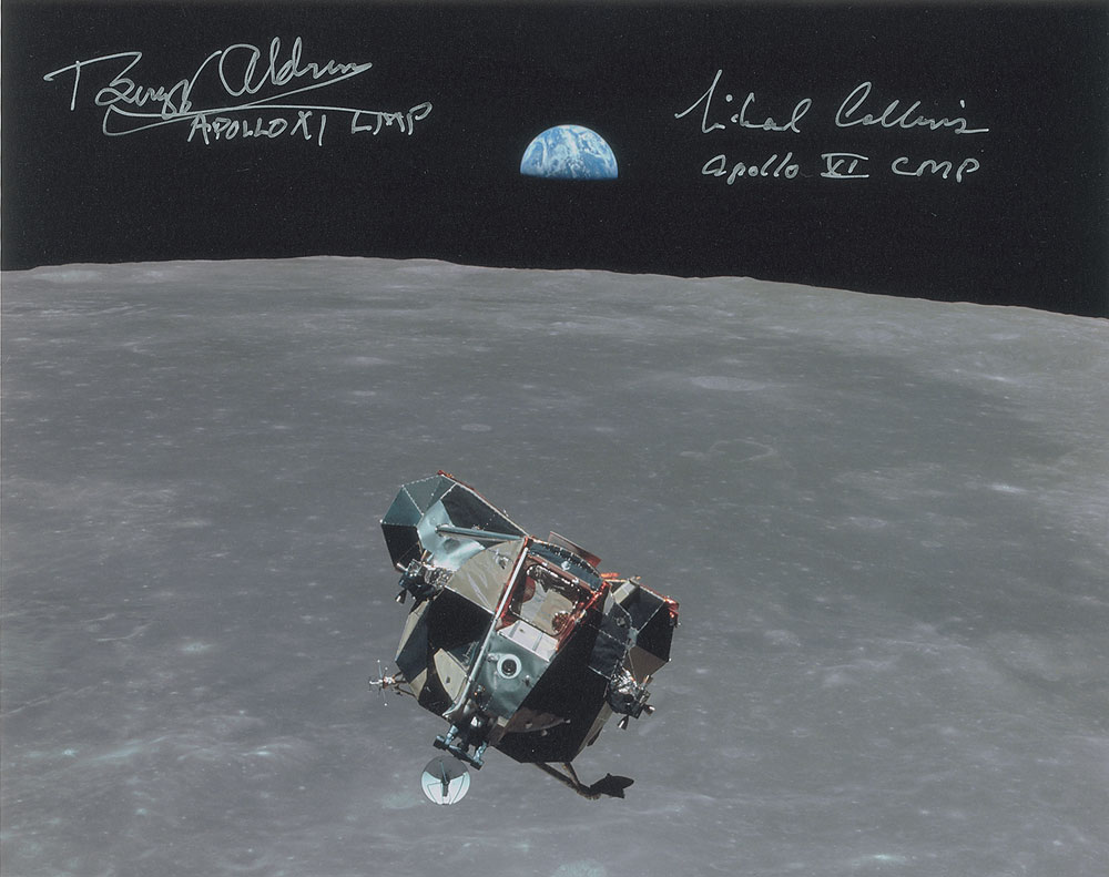 Lot #9293 Buzz Aldrin and Michael Collins Signed