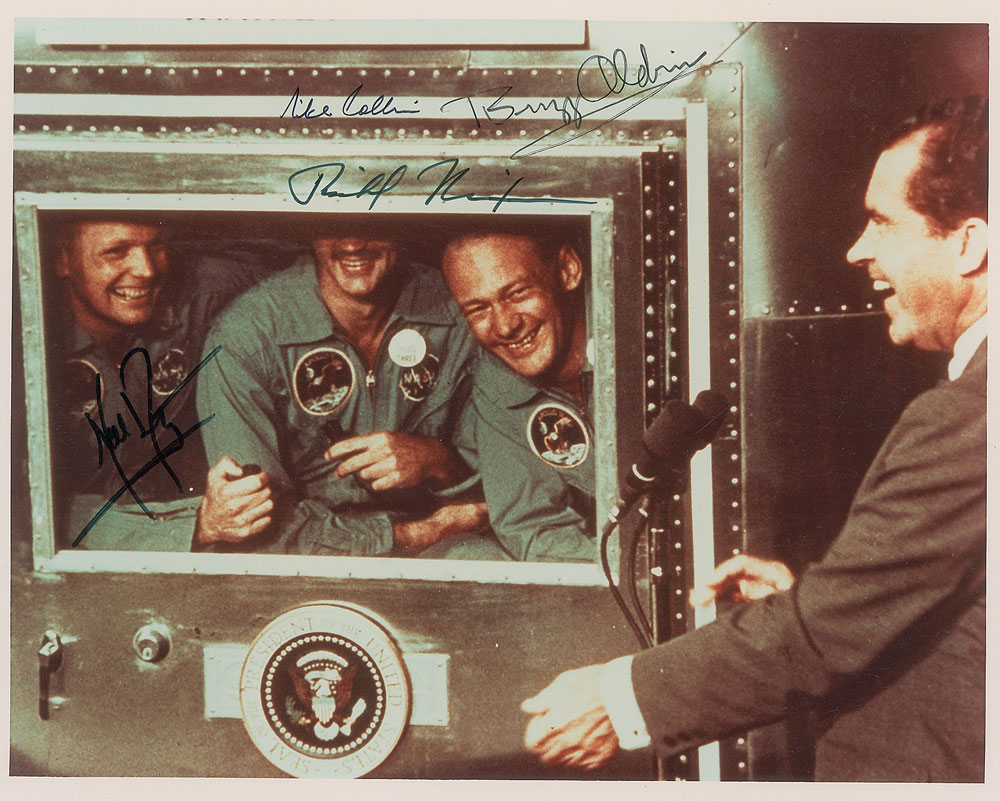 Lot #9273 Apollo 11 and Richard Nixon Signed Photograph