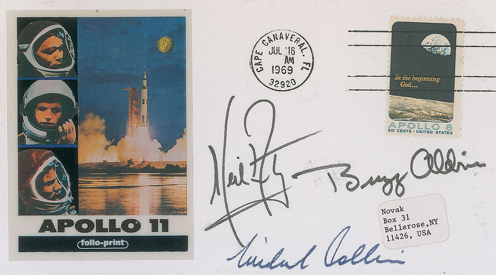 Lot #9276 Apollo 11 Launch Signed Cover