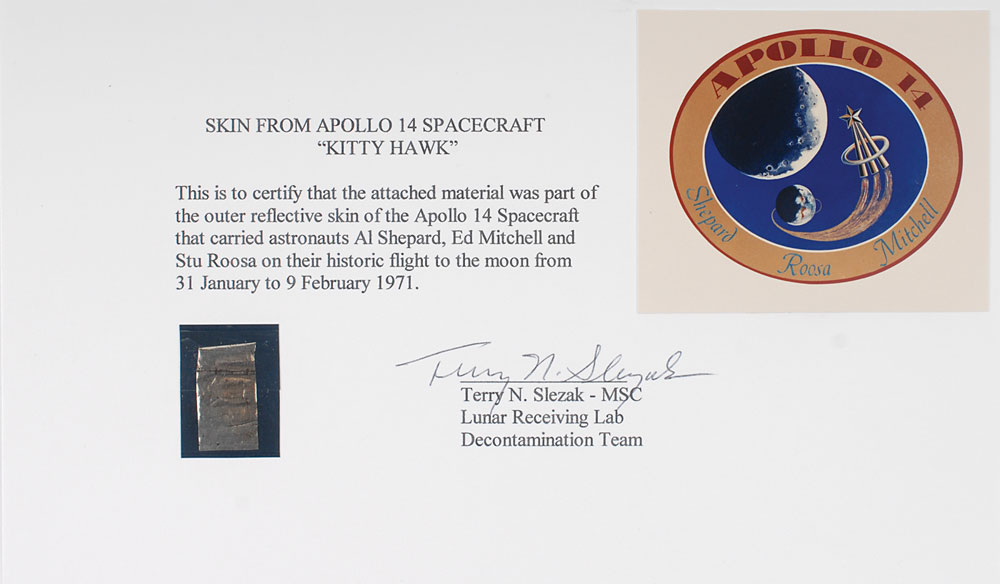 Lot #9396 Apollo 14 Flown Kapton Foil