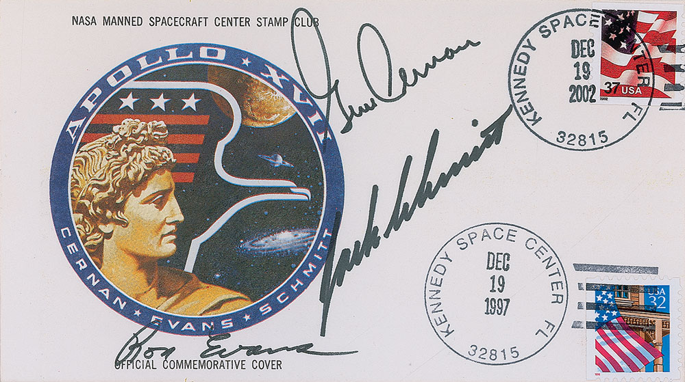 Lot #9469 Gene Cernan’s Apollo 17 Signed Cover