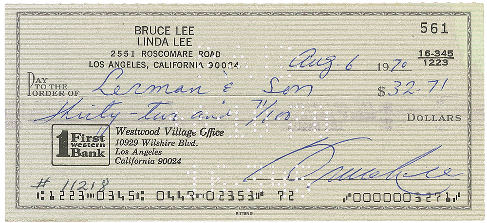 Lot #843 Bruce Lee