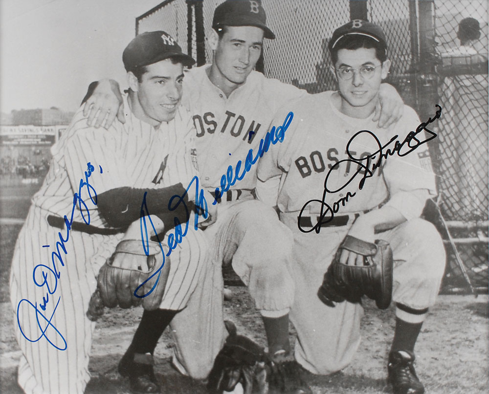 Lot #988 Ted Williams and the DiMaggio Brothers