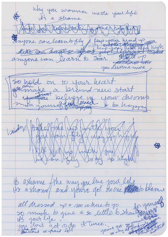 Lot #7161 Madonna Handwritten Lyrics