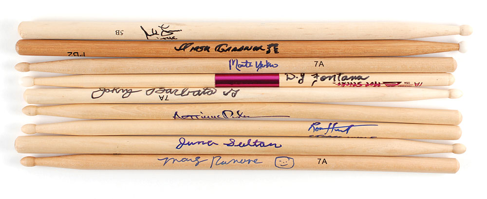 Lot #7318 Rock Drummers Collection of Nine Signed