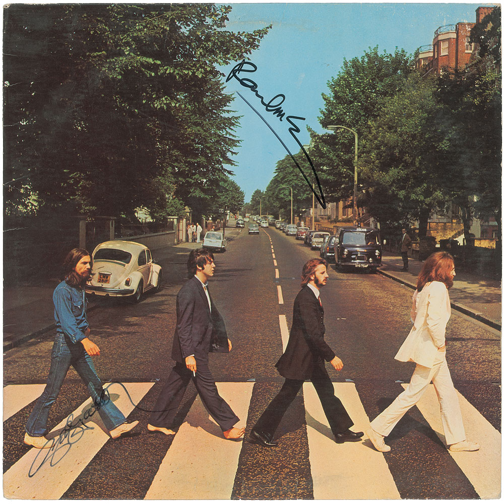Lot #7013 George Harrison and Paul McCartney Signed Album