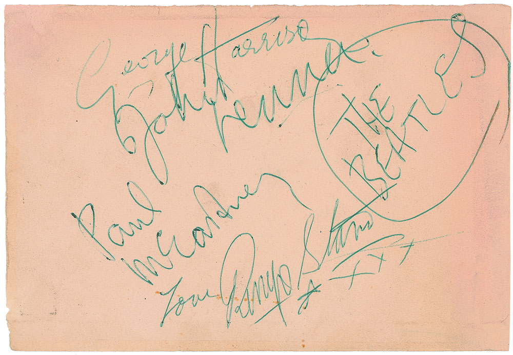 Lot #7009 Beatles Signatures