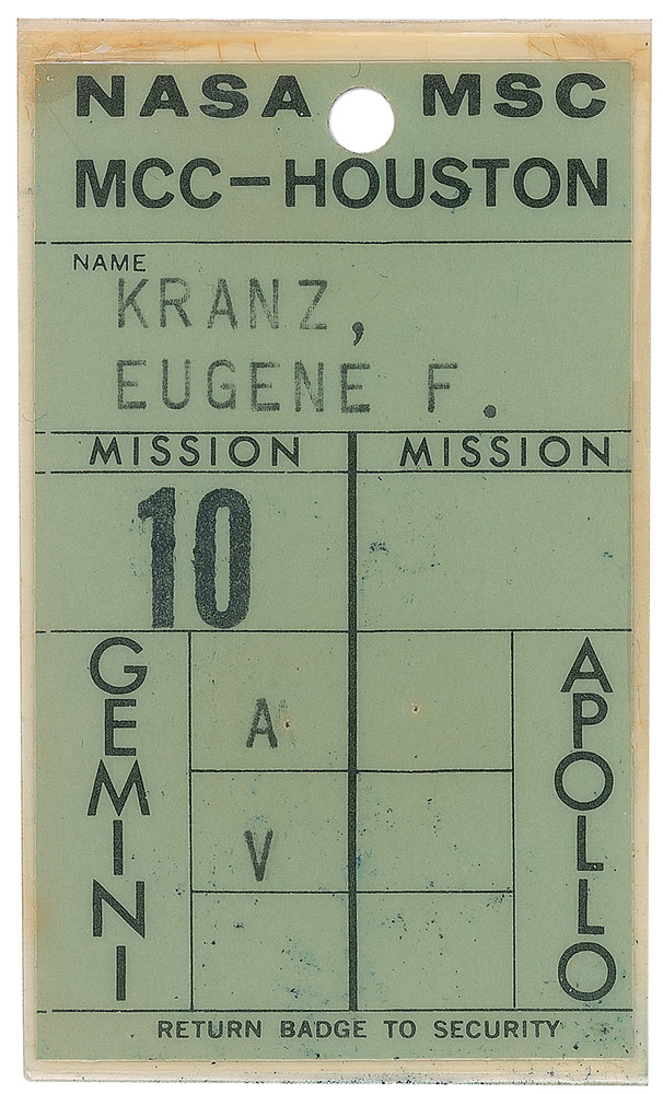 Lot #9129 Gemini 10: Gene Kranz’s Operations Badge
