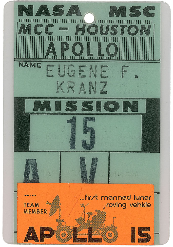 Lot #9413 Gene Kranz’s Apollo 15 Operations Badge