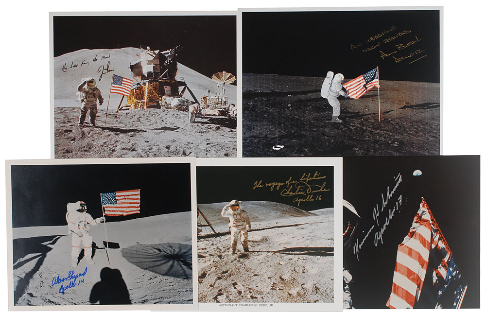 Lot #9197 Moonwalker Patriotic Signed Photographs