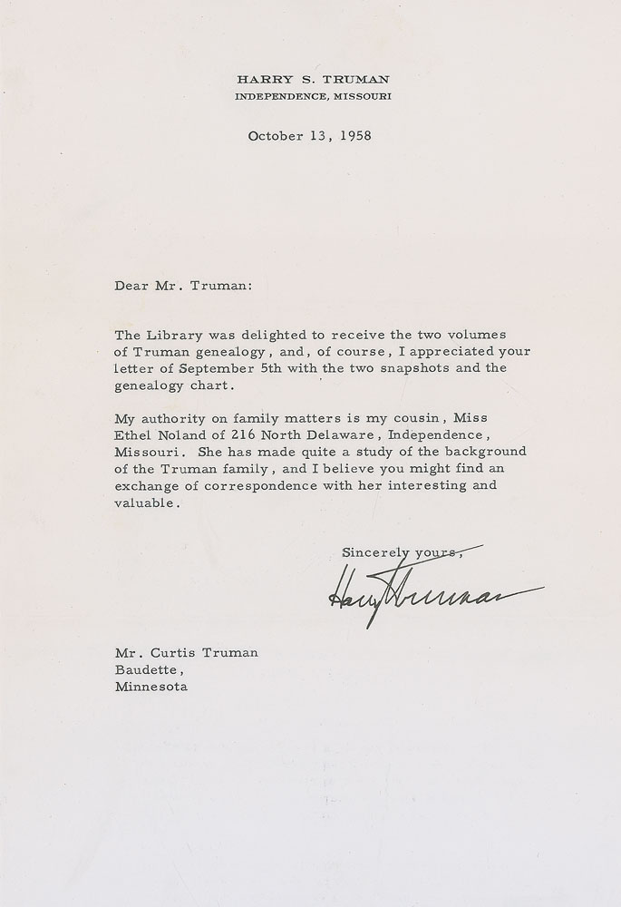 Lot #100 Harry S. Truman