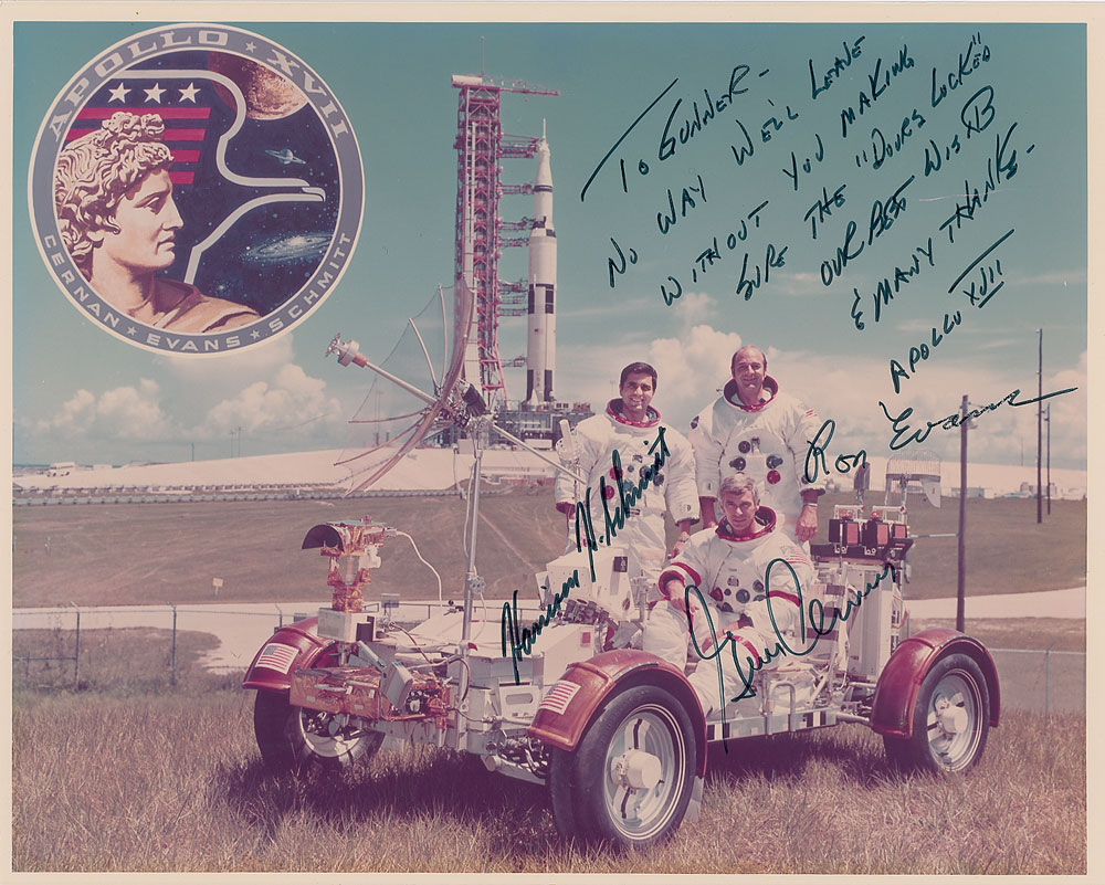 Lot #9454 Apollo 17 Signed Photograph