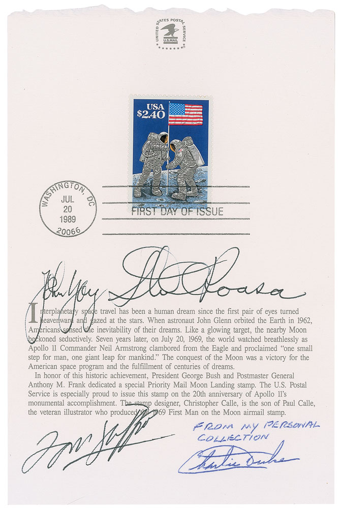 Lot #9310 Apollo 11 Anniversary Signed Program: