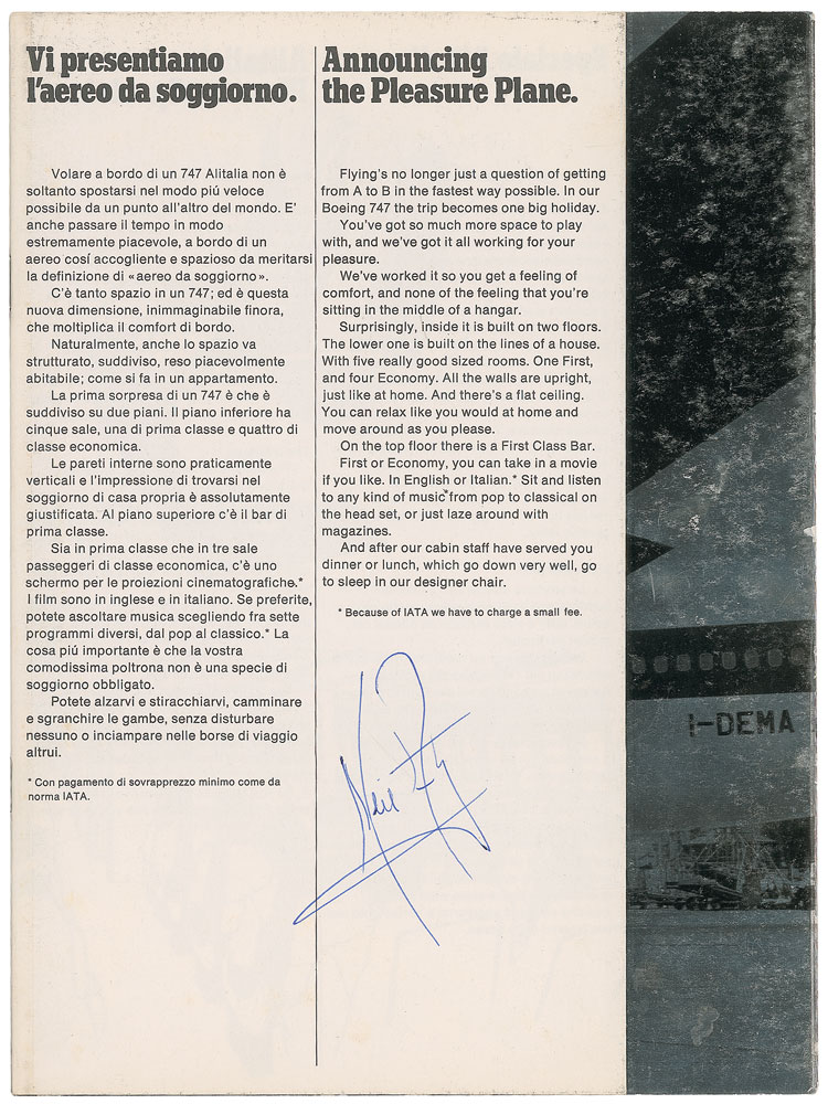 Lot #9289 Neil Armstrong Signed Brochure