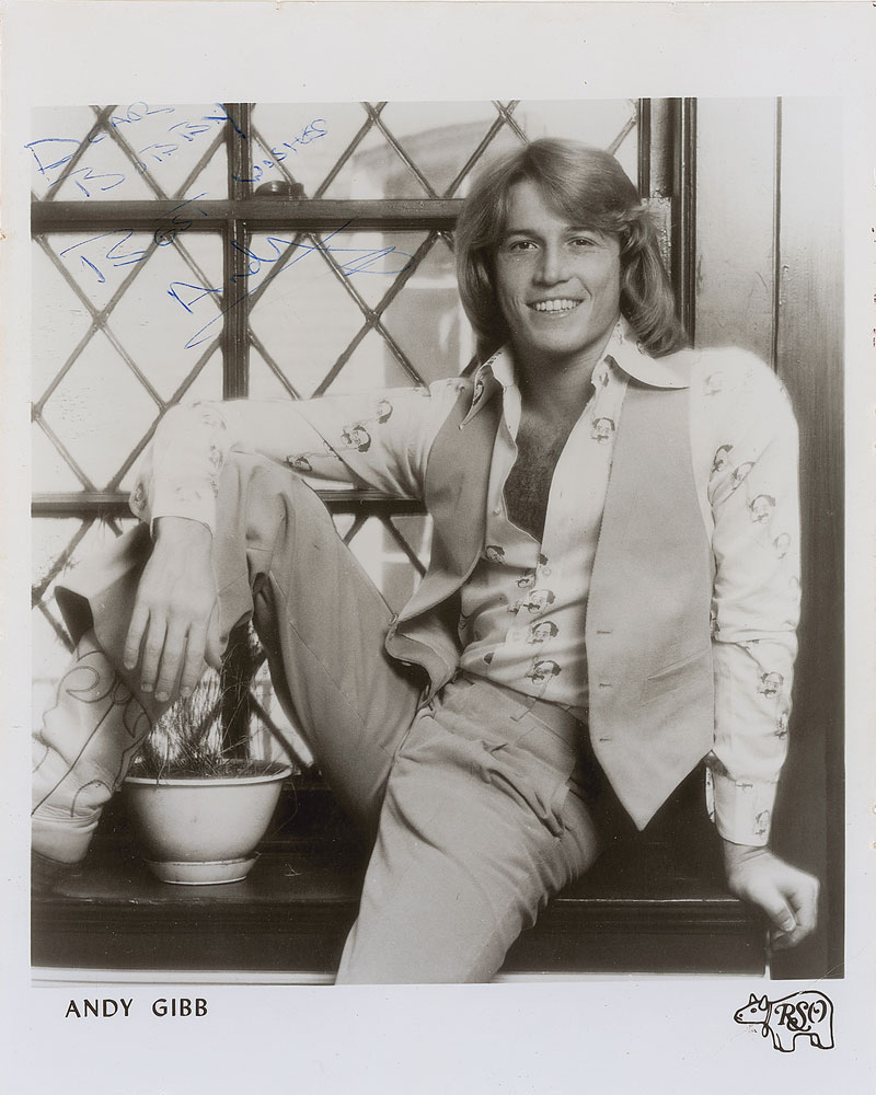Lot #7257 Bee Gees: Andy Gibb Signed Photograph