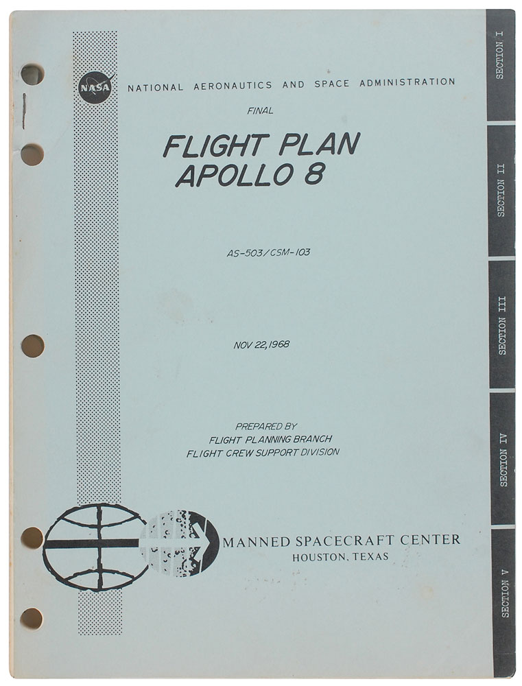 Lot #9244 Apollo 8 Flight Plan