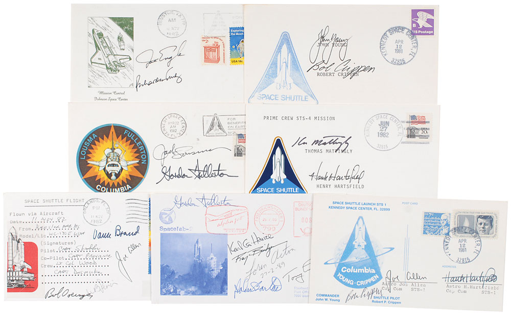 Lot #9514 Collection of Seven Space Shuttle Signed