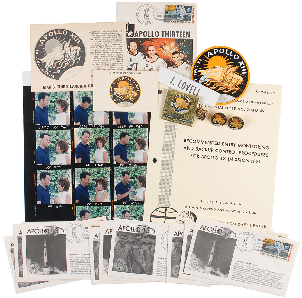 Lot #9377 Collection of Fourteen Apollo 13 Items
