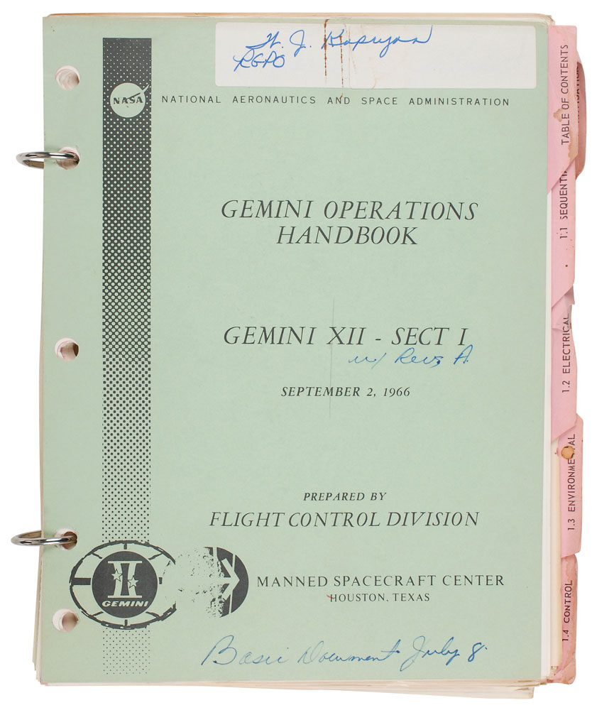 Lot #9139 Gemini 12 Pair of Operation Handbooks