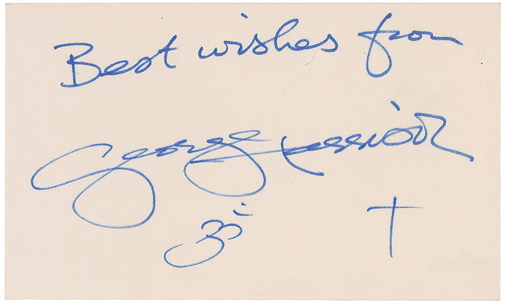 Lot #7020 George Harrison Signature