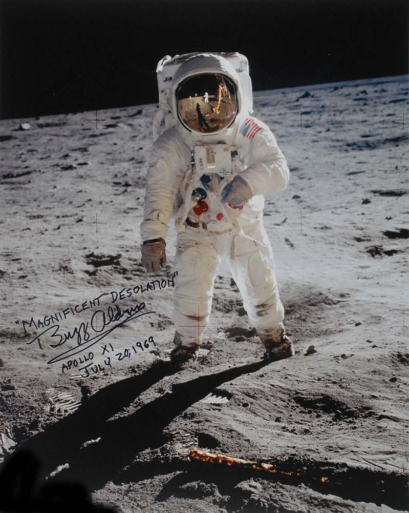 Lot #9294 Buzz Aldrin Oversized Signed Photograph