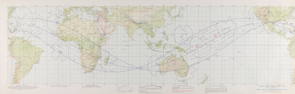 Lot #9320 Apollo 11 Earth Orbit Charts
