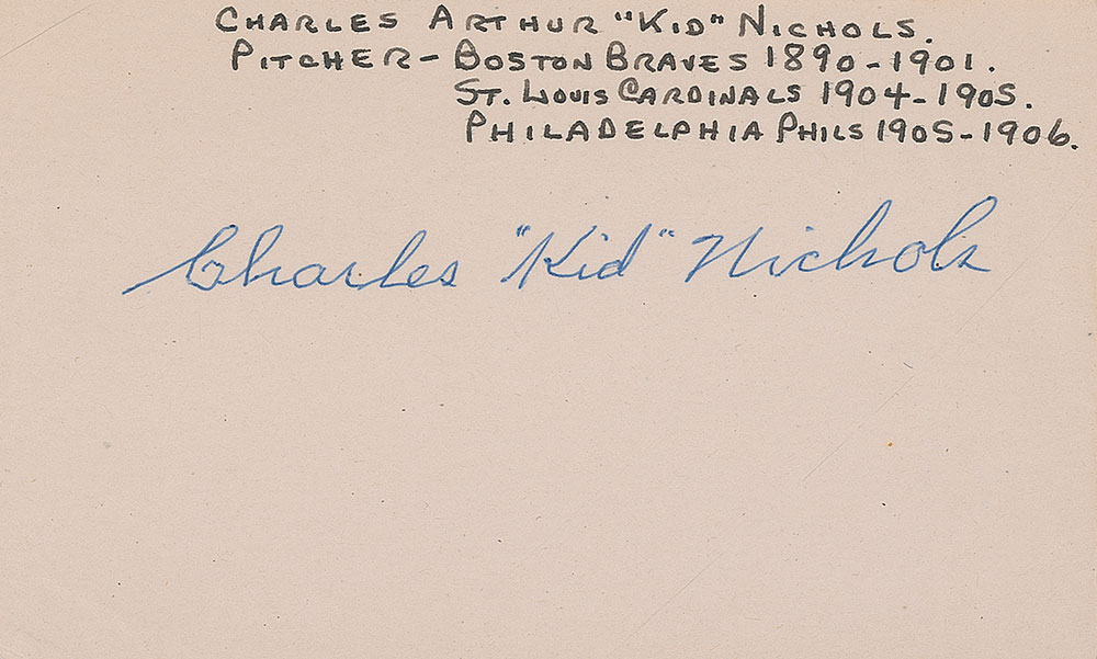 Lot #1079 Charles ‘Kid’ Nichols