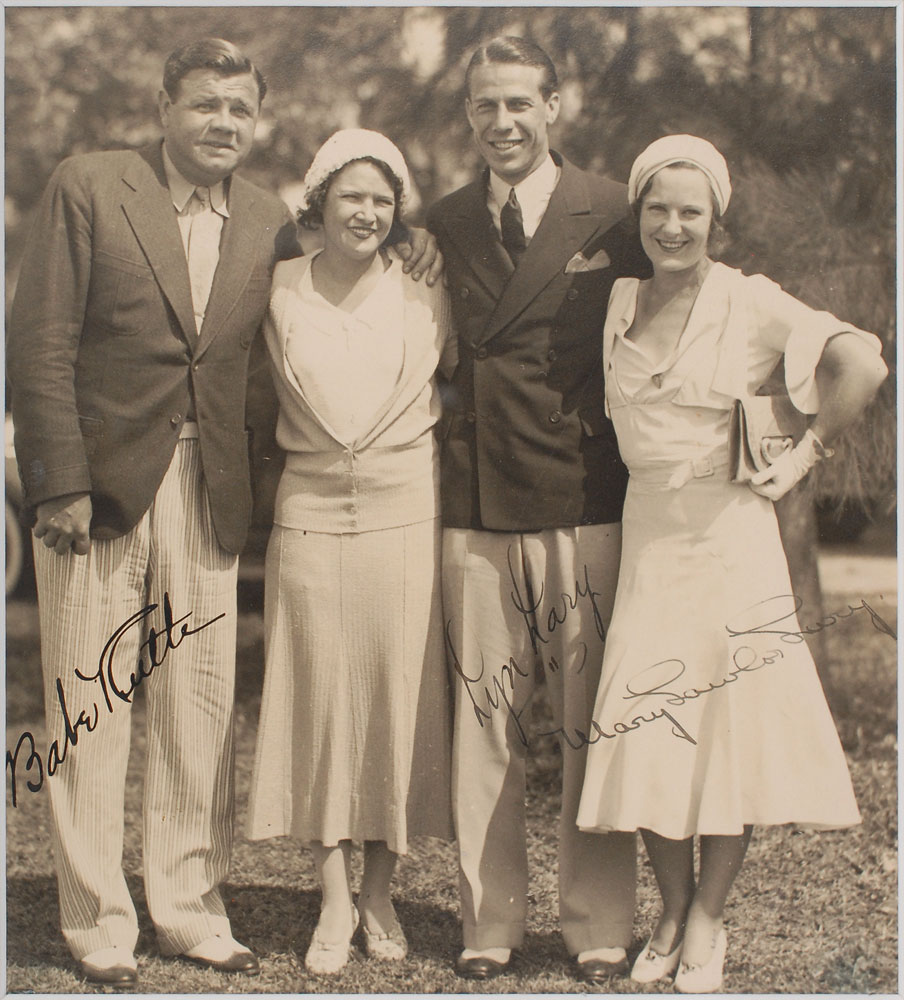 Lot #1037 Babe Ruth and Lyn Lary