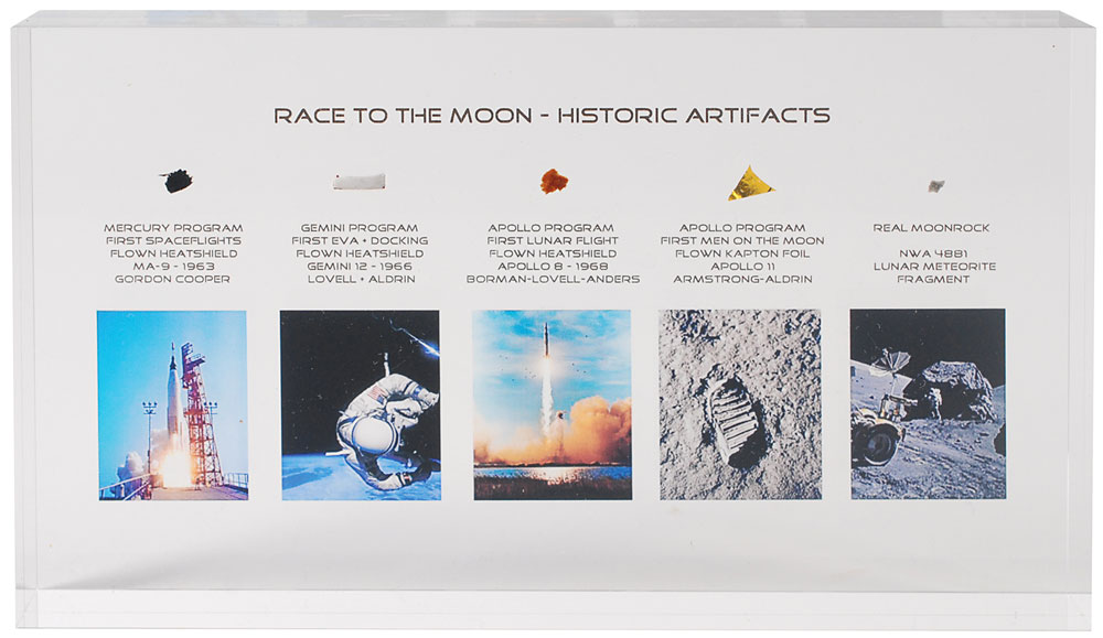 Lot #9185 Race to the Moon Flown Artifact Display