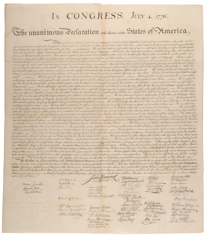 Lot #8014 Declaration of Independence Force Print