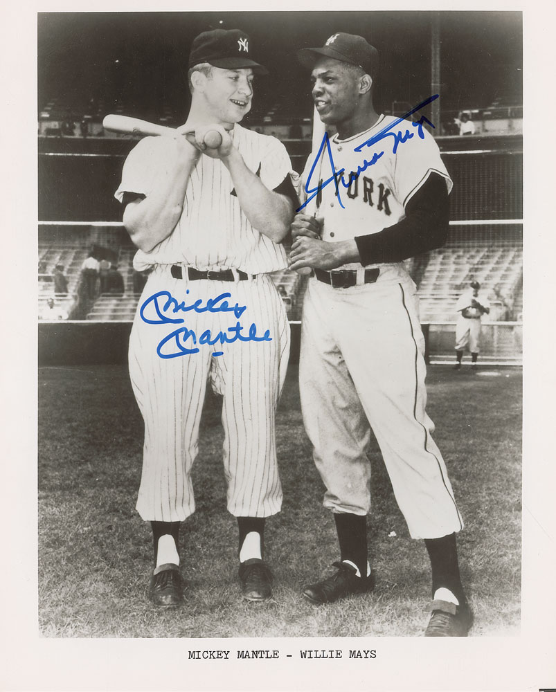 Lot #1144 Mickey Mantle and Willie Mays