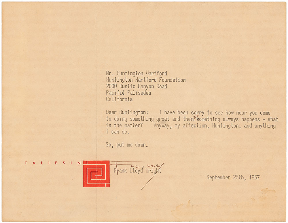 Lot #577 Frank Lloyd Wright