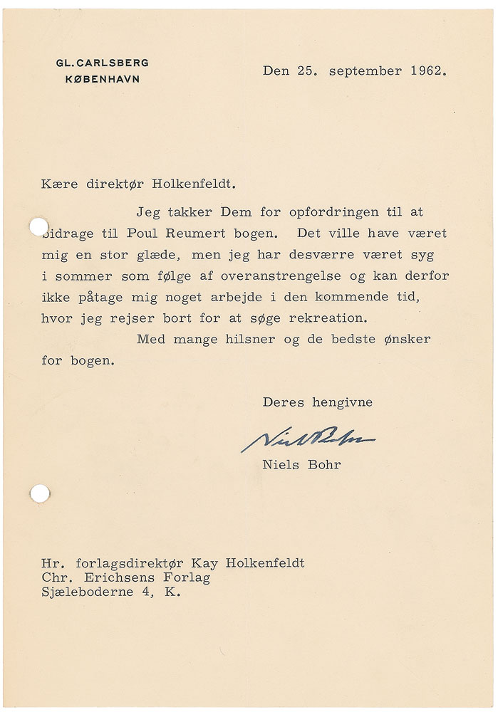 Lot #209 Niels Bohr