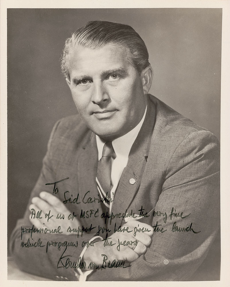 Lot #9024 Wernher von Braun Signed Photograph
