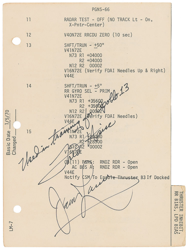 Lot #9369 Lovell and Haise Apollo 13-training used