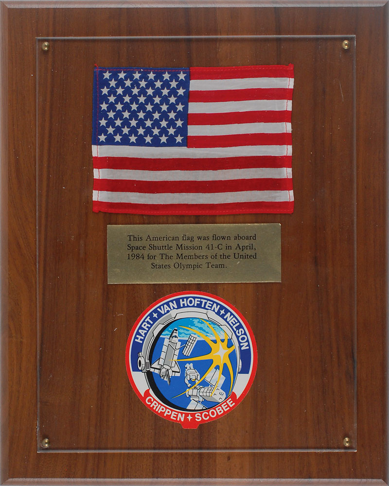 Lot #9497 STS-41-C Flown Flag