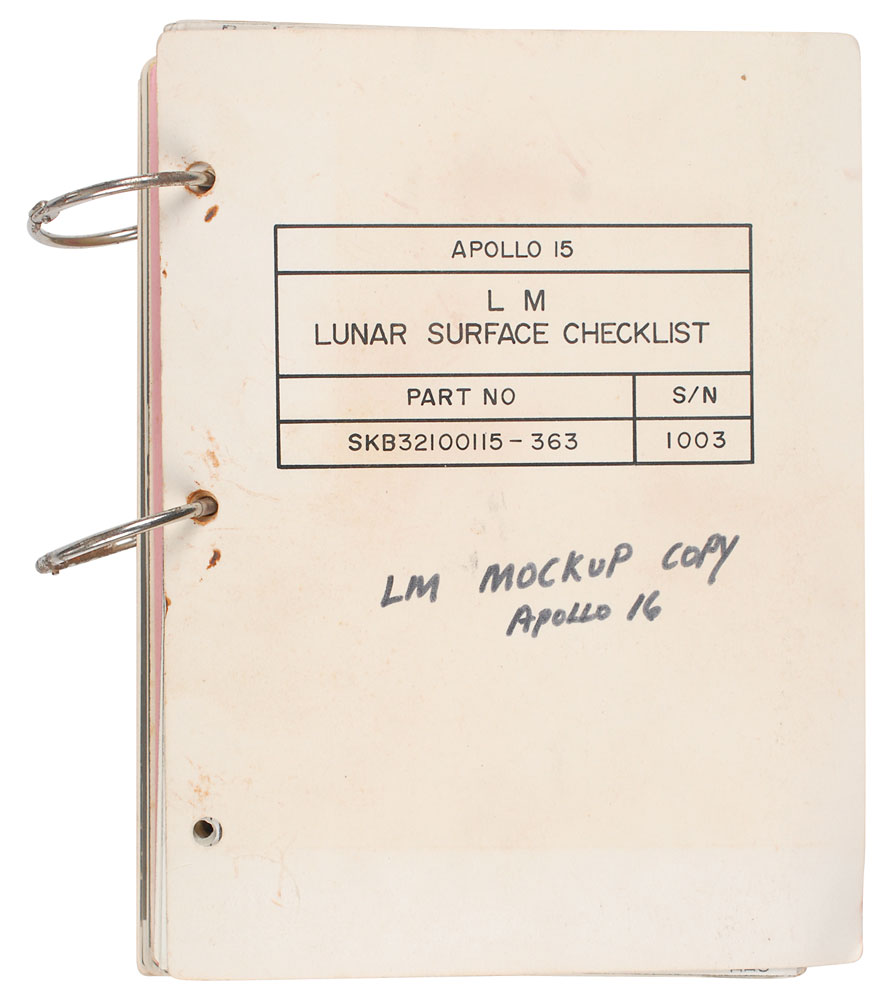 Lot #9434 Apollo 16 Mock-up Copy of Apollo 15’s