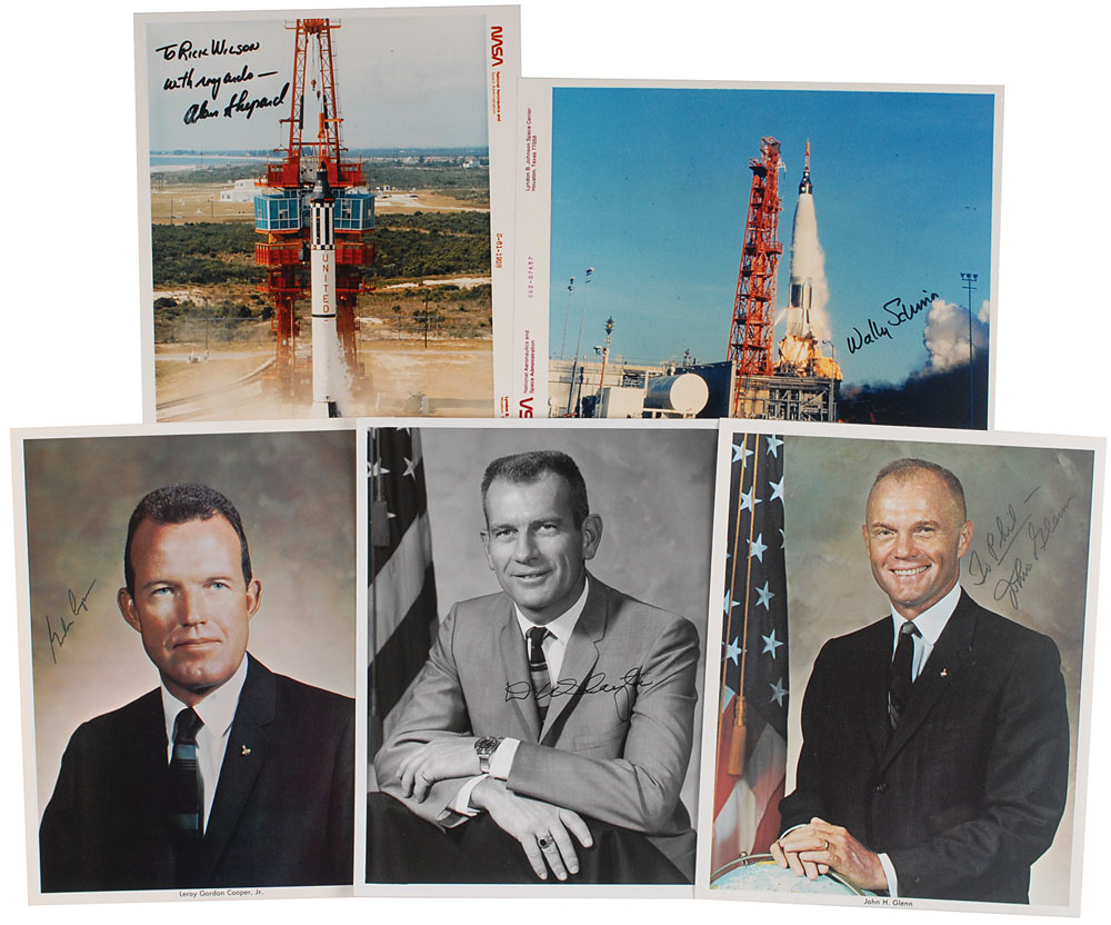 Lot #9092 Mercury Astronaut Collection of Five