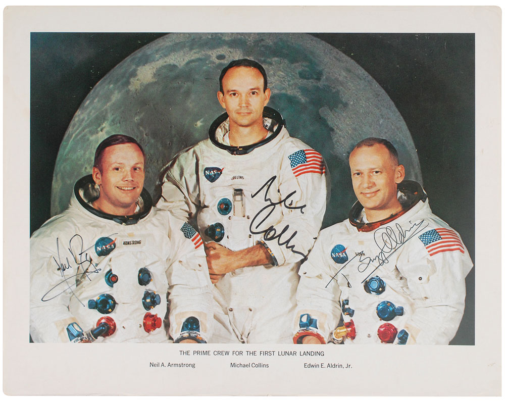 Lot #9270 Apollo 11 Oversized Signed Photograph