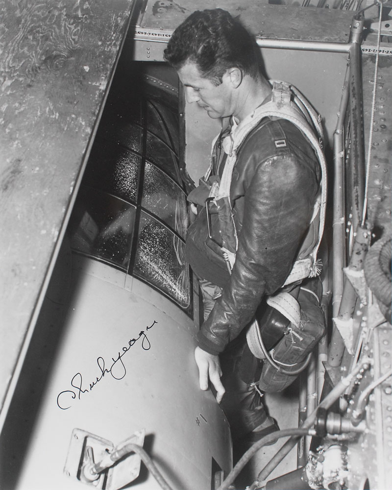 Lot #9060 Chuck Yeager Signed Photograph