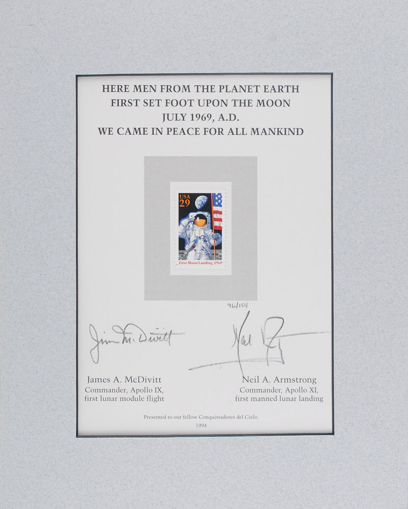 Lot #9285 Neil Armstrong and Jim McDivitt Signed