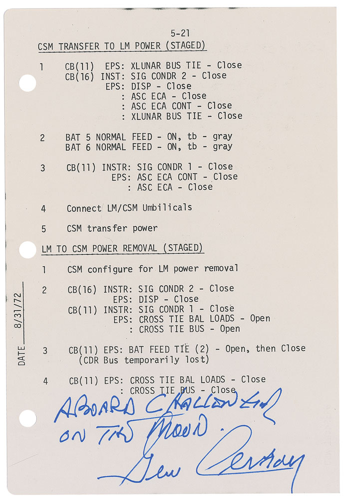 Lot #9449 Gene Cernan’s Apollo 17 Flown Surface