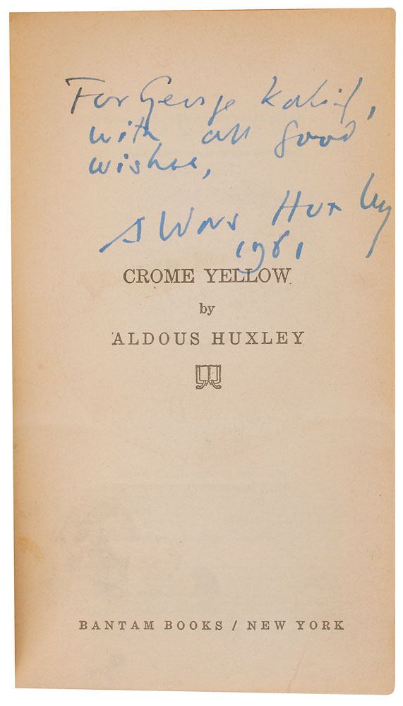 Lot #639 Aldous Huxley