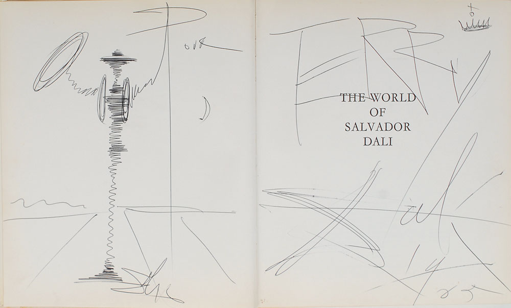 Lot #2587 Salvador Dali Original Sketch in Book
