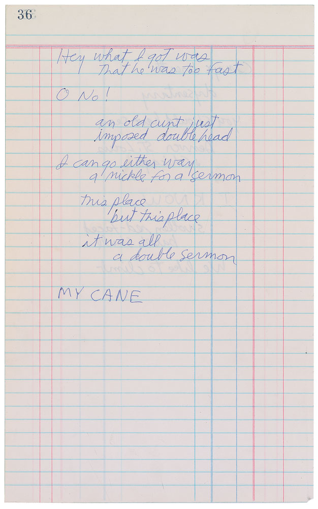 Lot #2122 Jim Morrison Handwritten Poem